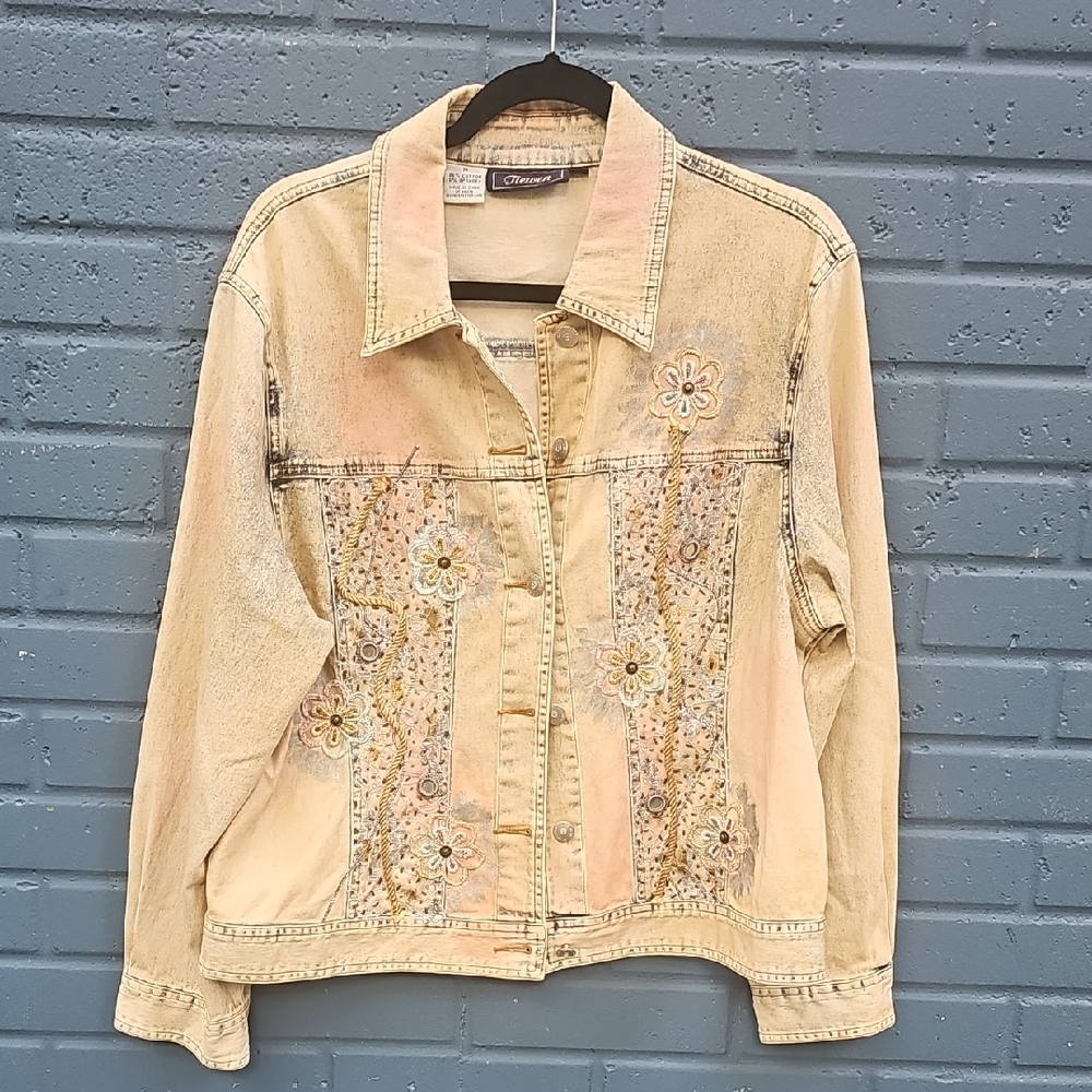 Jie Wen Jean Series Colorful Y2k Jacket Size M Womens.